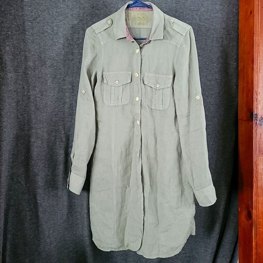 Sage green Mason's linen tunic dress
